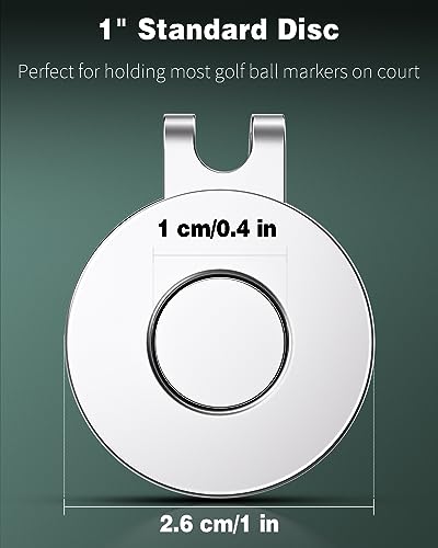 Magnetic Golf Hat Clip Marker Set - Silver - 3 Pack