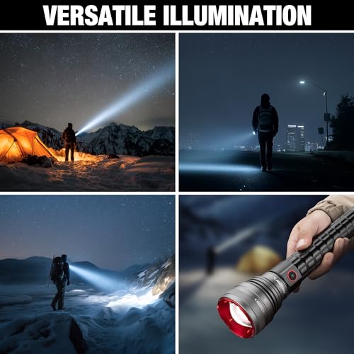 Arrow Rechargeable 5000 Lumens LED Flashlight with 5 Modes, USB-C