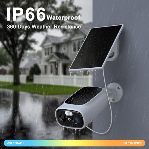 Solar Security Cameras Wireless Outdoor£¬2K Wireless Camera for Home Security, PIR/AI Motion Detection, IP66 Waterproof,Night Vision, 2-Way Audio, Cloud/SD Storage,2.4GHz/5G Dual-Band WiFi