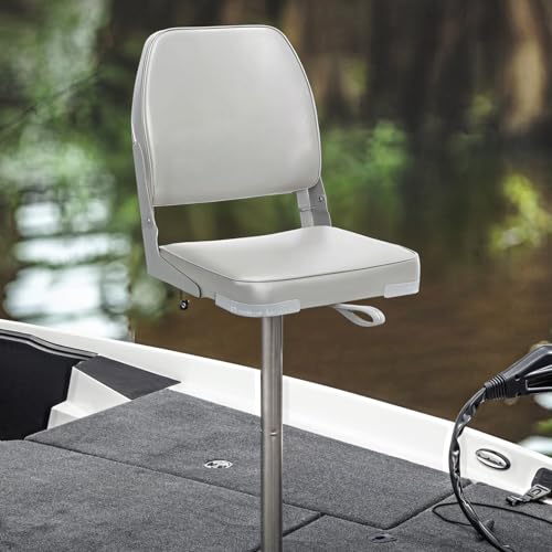ERGOSEAT Folding Low Back Boat Seat, Light Gray - 19 x 16 x 14 in, 250 lb Capacity