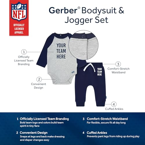 NFL Baby Onesie Bodysuit and Jogger Set - Buffalo Bills, 24 Months