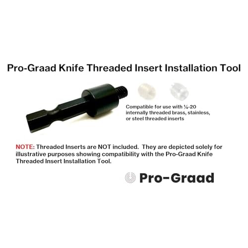 R042 1/4-20 Threaded Insert Driver, Knife Threaded Insert Installation Drive Tool, Compatible for use with 1/4-20 Internal Threaded Brass, Stainless & Steel Knife Thread Inserts for Hardwood