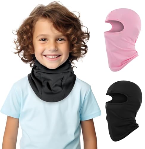 Kids Lightweight Balaclava Face Mask - Sun Protection - Black