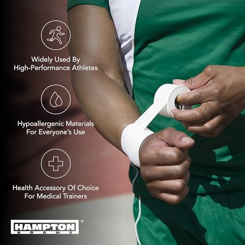 Strong Athletic Tape - 3 Rolls of 100% Cotton, Easy Tear, No Residue