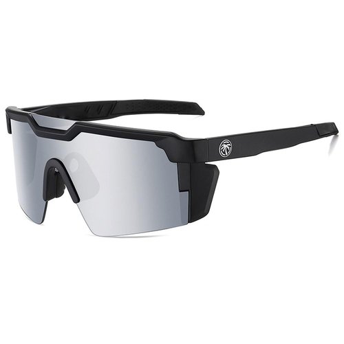 Sports Sunglasses with Mirrored Lens, UV Protection (black,white silver)