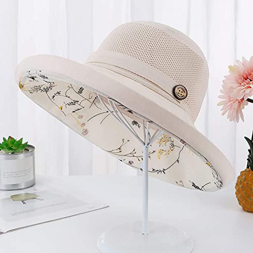 Wide-Brim UV-Protection Sun Hat - Outdoor Breathable - Medium Beige