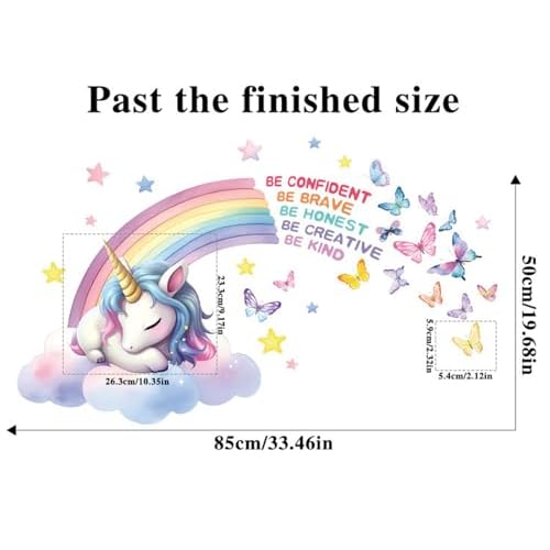 Rainbow Wall Decals for Girls Bedroom & Living Room Decor - Wall Decor Stickers & Murals 3D DIY Wall Art - Peel and Stick
