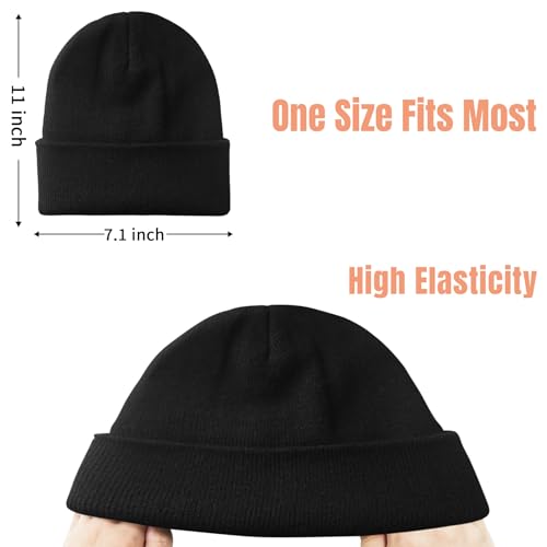 Warm Knit Beanie for Men & Women - One Size - Black