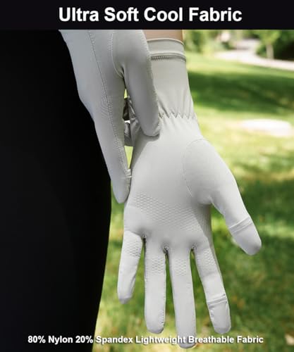 UV Protection Full Finger Gloves for Women - Medium Black