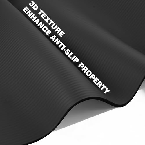 Extra Thick NBR Yoga Mat - Non-Slip, Cushioned, 72"x24"x10mm - Black