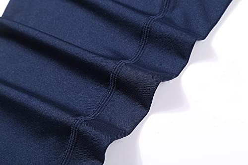 Boys Athletic Compression Pants - Thermal Soccer Hockey Tights - 10 Navy
