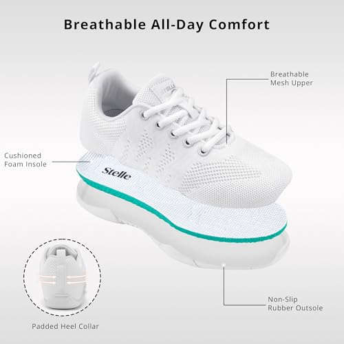 Stelle Girls & Women Cheer Shoes Lightweight Sneakers White 13 Little Kid