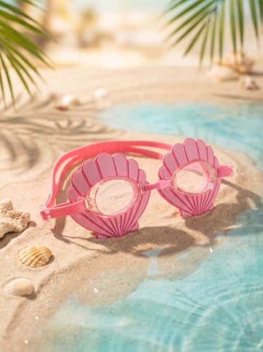 Youth Mermaid-Inspired Swim Goggles - Pink, Anti-Fog, UV Protection