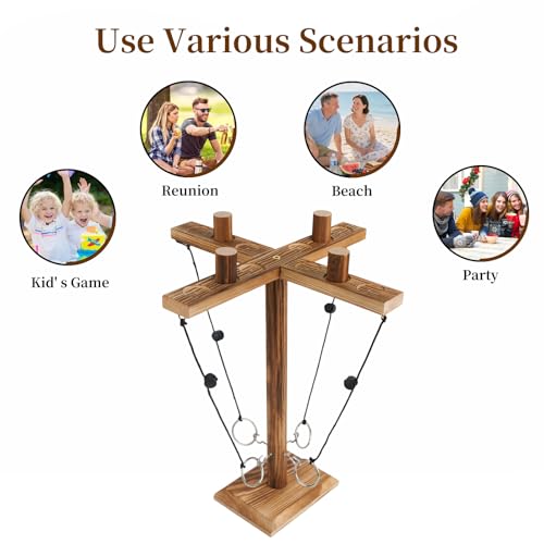 Ring toss Game, Large Base Hook and Throwing Game for Adults Kids,