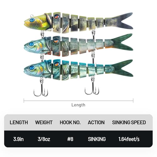 Handing Multi-Jointed Swimbait Fishing Lure A1-3.9in 3/8oz