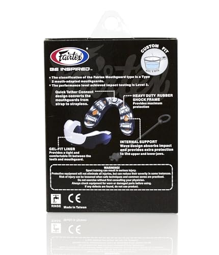 Fairtex MG3 Gel Mouth Guard Black Adult BPA Free Muay Thai MMA Gum Protection