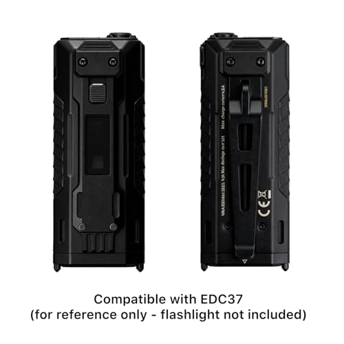 HoldMyGear Belt Clip Flashlight Holder ? Compatible with Nitecore EDC37 (Precision-Fit Belt Mount Holder, Fits Belts up to 2.25" Wide)