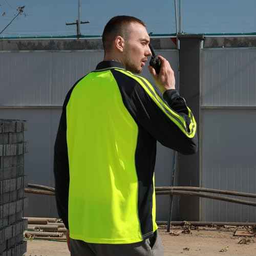 Safety Shirt High Visibility Short Long Sleeve Reflective Polo Shirts, Work T Shirts for Men Construction