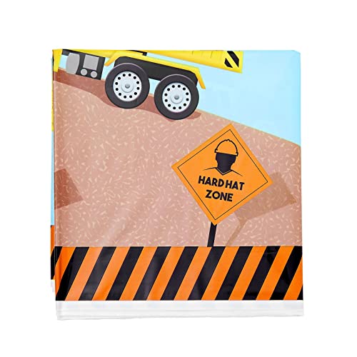 Plastic Construction Tablecloth - 54 x 108 in, 3-Pack for Parties