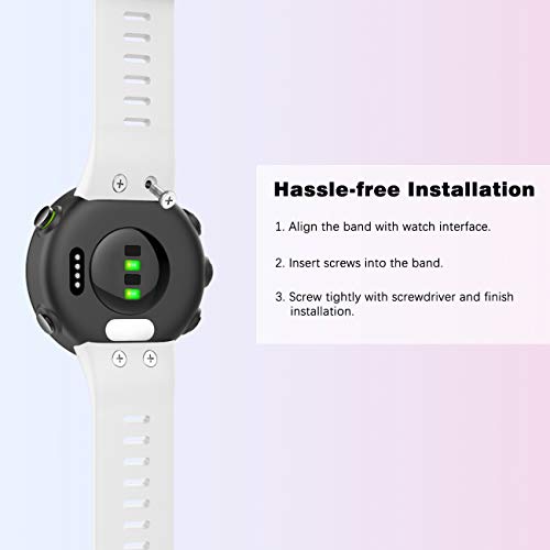 MoKo Silicone Replacement Band for Garmin Forerunner 45/45S/Swim 2 - White