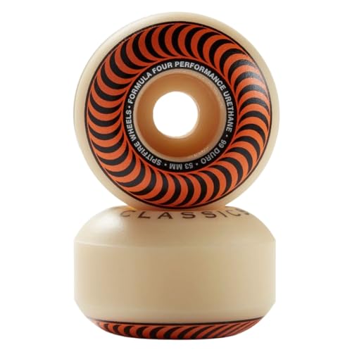 Spitfire 53mm Orange Skateboard Wheels – Formula Four Urethane, Street/Skatepark