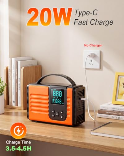 50 PSI Electric Paddle Board Pump - Rechargeable, Auto-Off, Orange