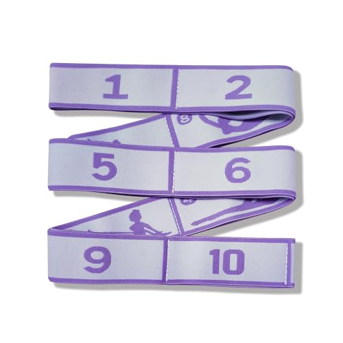 Elastic Yoga Stretch Band with 10 Loops - Purple