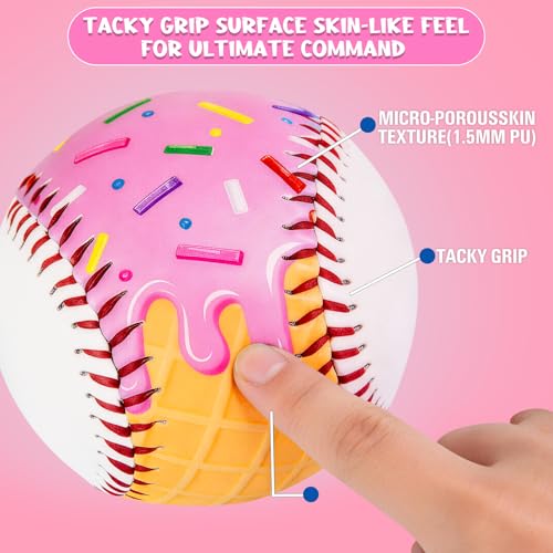 Pink Drip Baseball Set - 9 Inch Practice Baseball for Training & Decor, Inspired Gifts for Players & Coaches