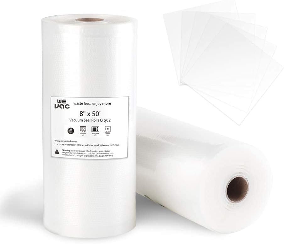Wevac Food Vacuum Sealer Bags - 100 Pre-Cut Heavy Duty BPA-Free Bags for Meal Prep & Sous Vide