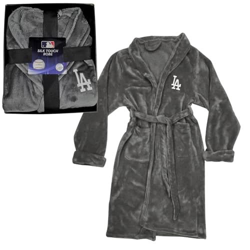 Luxury Comfort Bath Robe - Los Angeles Dodgers, Charcoal Grey, Large/X-Large