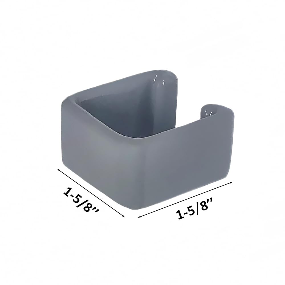 10 Pack 1-5/8’’ Gray Square Rubber Open End Strut Channel Safety Caps, Metal Tubing, Fences End Cover Protection, Vinyl Flexible Frame Protectors