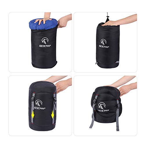REDCAMP Black 40L Nylon Compression Stuff Sack for Sleeping Bags - Lightweight Backpacking Gear