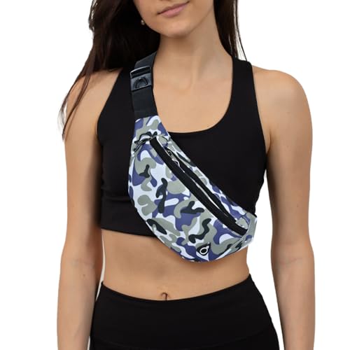Water-Repellent Fanny Pack for Men & Women - Blue Camo