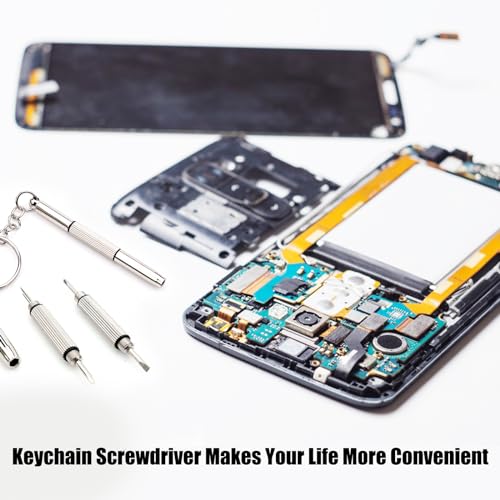 12 Pcs Keychain Eyeglass Screwdriver 3 in 1 Screwdriver Key Steel Eyeglass Screwdriver Eyeglass Screwdriver Repair Kit with Keychain Portable Screwdriver Hand Tools