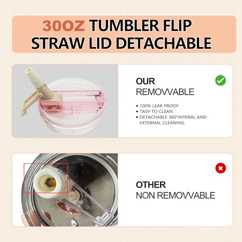 30 oz Leak-Proof Flip Straw Pro Lid Replacement - Rose Quartz