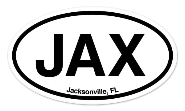 Jacksonville FL Oval Vinyl Car Bumper Sticker - 5" x 3"