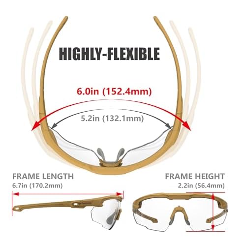 Shooting Safety Glasses for Men Airsoft Hunting Riding Anti-Fog Military Grade Ballistic Tactical Eye Pro Range