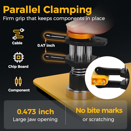 Magnetic Helping Hands Clamp Metal, Adjustable Third Hand Soldering Holder Stand For Small Electronics, Hobby DIY, Craft, PCB Repair, Precise Work, Exclusive Dual-Head Ultra-Grip