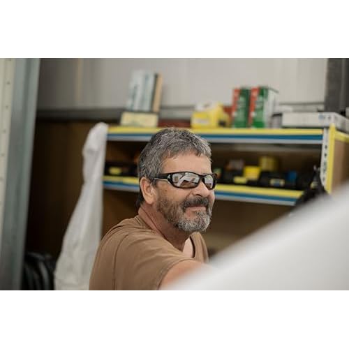 EDGE Reclus ANSI-Rated Safety Glasses - Black Frame/Polarized Aqua Precision Blue Mirror Lenses