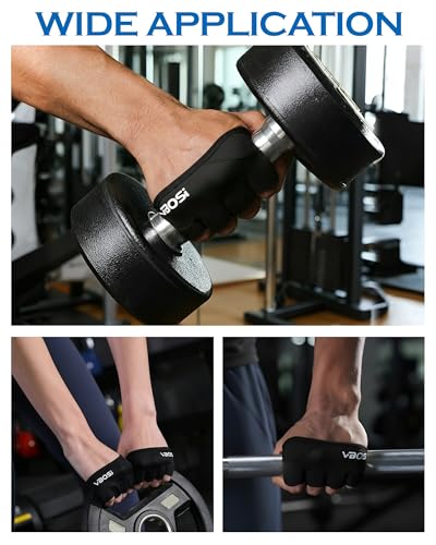 Weight Lifting Gloves with Silicone Grip - Black Medium