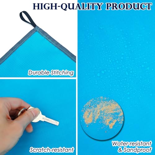 Extra Large Waterproof Beach Blanket - 57"x60" - Blue