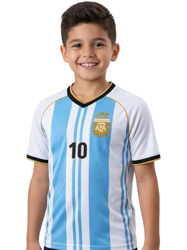 Kids Argentina Soccer Shirt - Lionel Messi #10 - Large