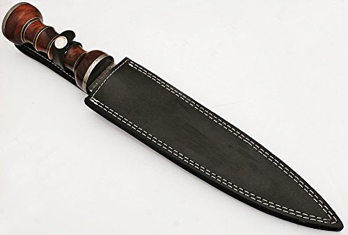Handmade Damascus Steel Roman Gladius Sword with Red Wood Handle - Replica 15" Collectible Weapon