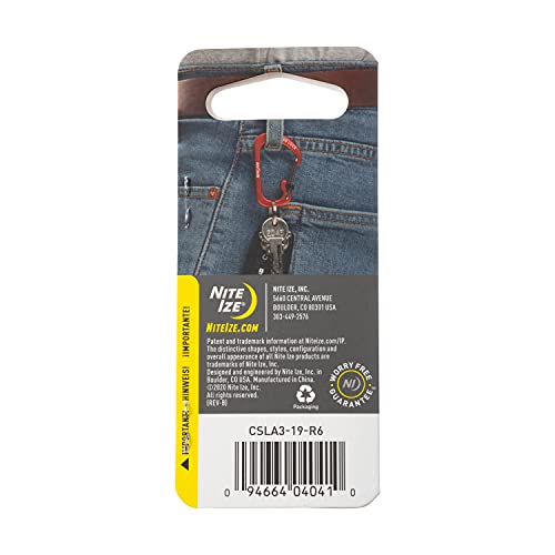 Nite Ize SlideLock #3 Carabiner Aluminum Orange (Pack of 2) - 25 lb Capacity