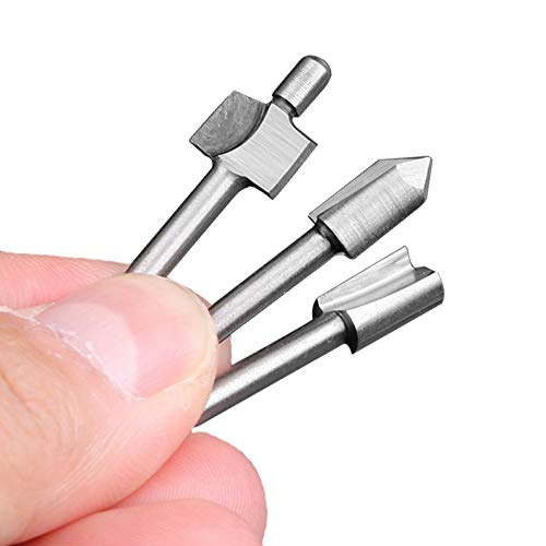 Mesee 10Pcs HSS Router Bits 1/8"(3mm) Shank Carbide Engraving Bit Set Fit Rotary Tool Tools for DIY Woodworking Edge Grooving Carving Milling Trimming