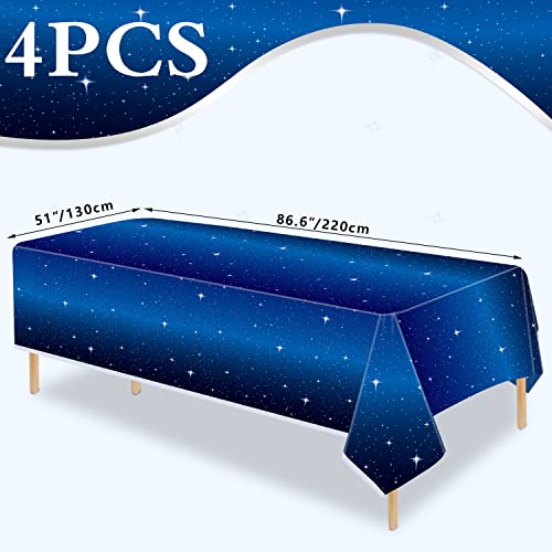 Starry Night Tablecloth Set - 4 Pack Space Theme Covers 51x86"