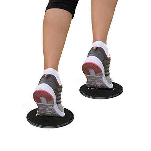 Core Sliders for Abdominal Training - Dual Sided, Power Black