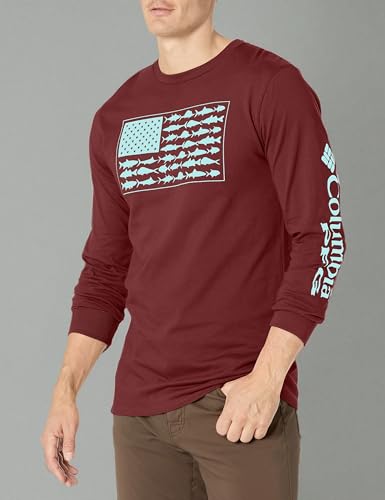 Columbia Men's Long Sleeve Fundamentals T-Shirt - Large Rich Wine Gulfstream