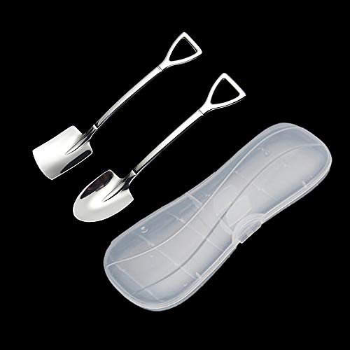 Cute Mini Shovel Spoon Set - 2pc Stainless Steel Dessert Spoons