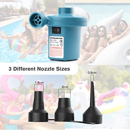 Bestrip Blue Electric Air Pump for Inflatables, Air Mattress, Pool Floats